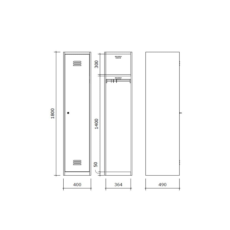 LOKSA Type A1/30-40 - Steel Changing Room Locker