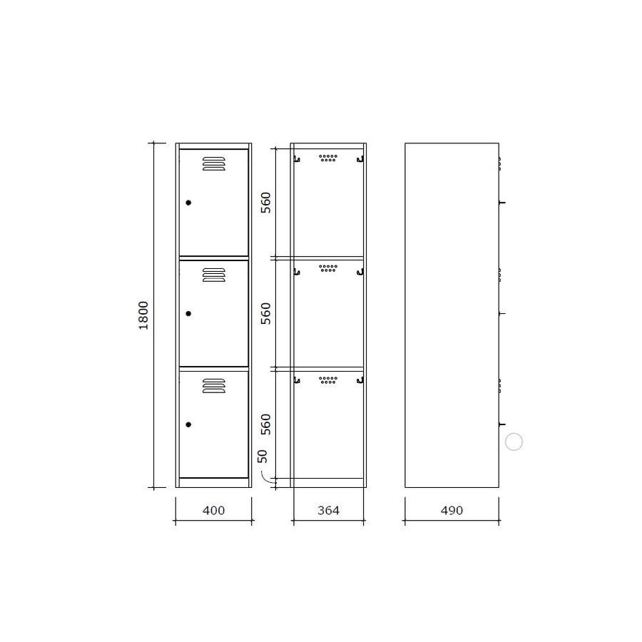 LOKSA Type C3/30-40 - Stalen Kleedkamer Locker