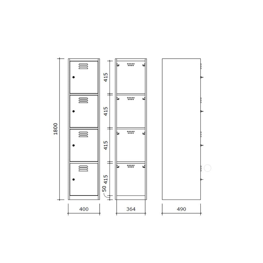 LOKSA Type D4/30-40 - Steel Changing Room Locker