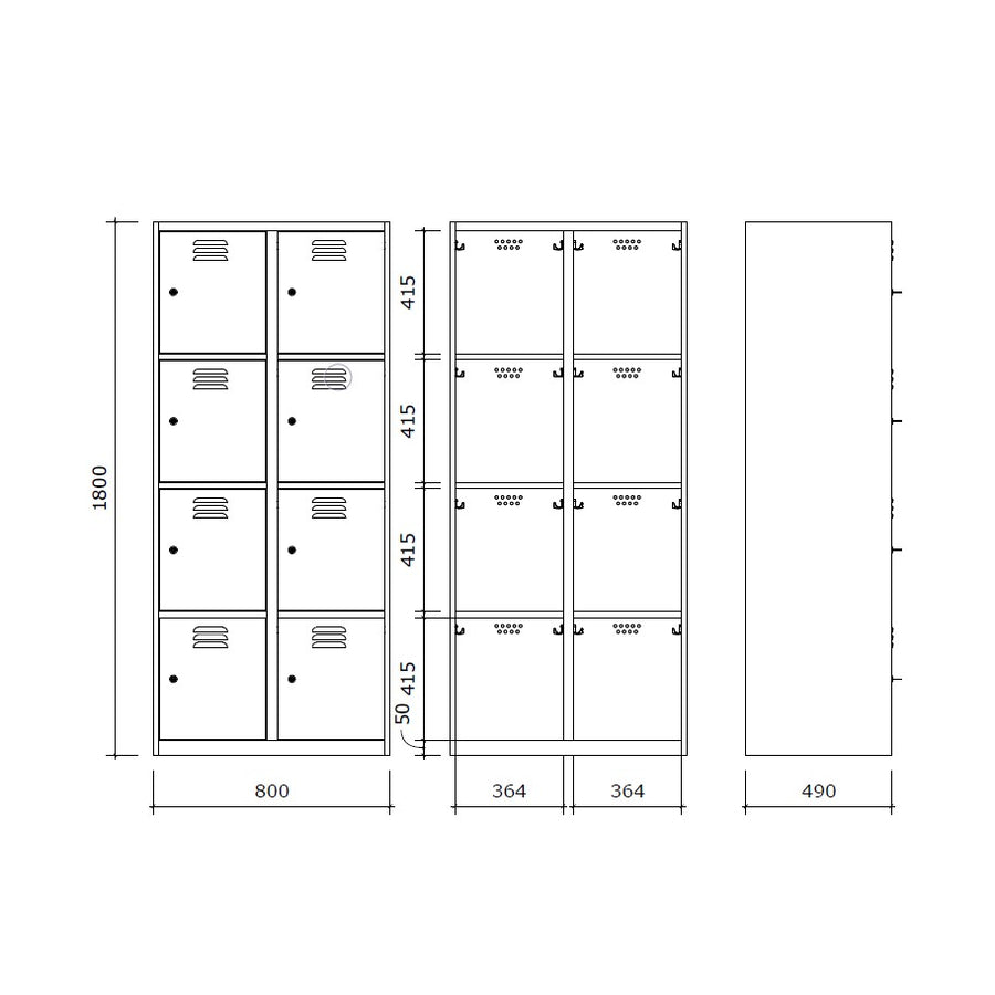 LOKSA Type D8/60-80 - Stalen Kleedkamer Locker