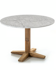 SOLIDO O -  Restaurant Table With Solid Wood Leg and Round Top