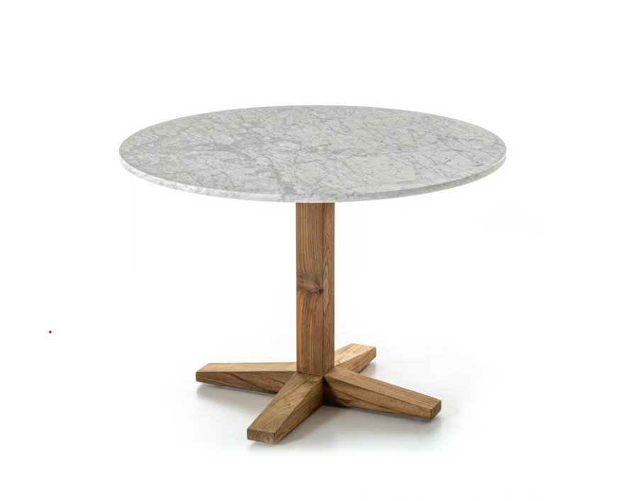 SOLIDO O -  Restaurant Table With Solid Wood Leg and Round Top