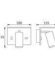 FONO - Lampada da Parete per Letto d'Hotel con Interruttore e Mensola per Smartphone