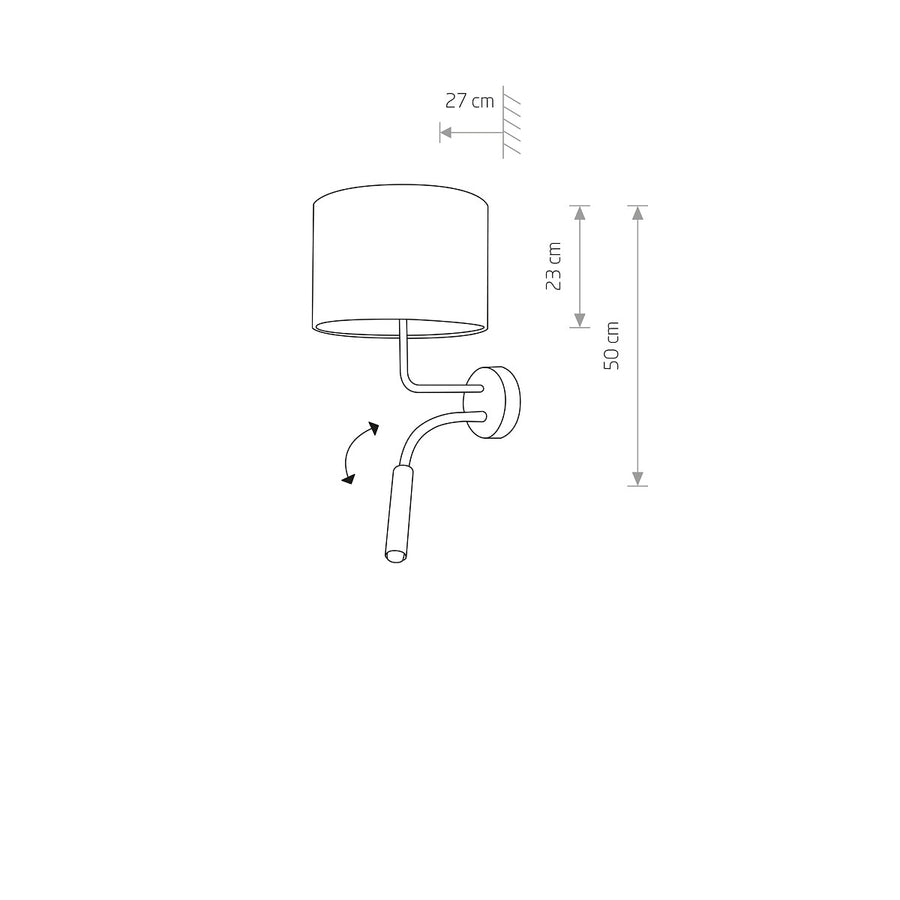 NOVO 9071 - Hotel Bed Reading Lamp with Shade