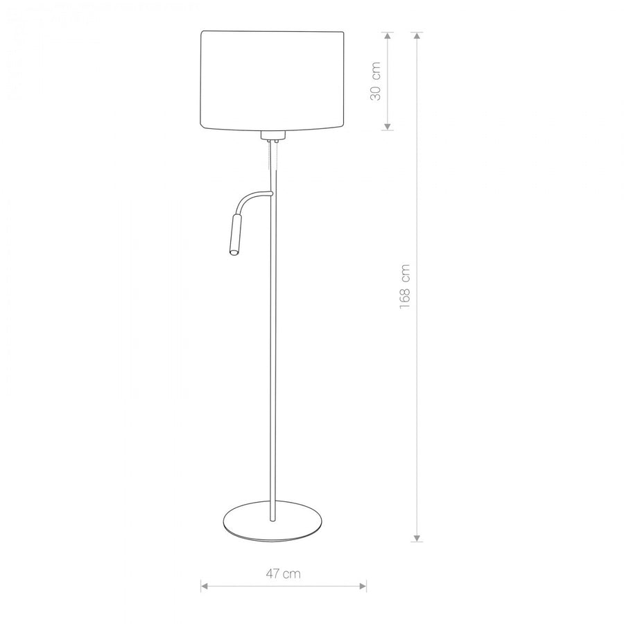 NOVO 9072 - Hotel Floor Shade Lamp With Reader