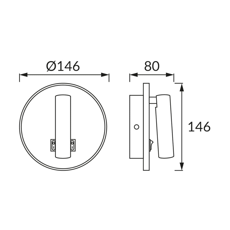 Otello - Lámpara de Pared para Cama de Hotel con Interruptor