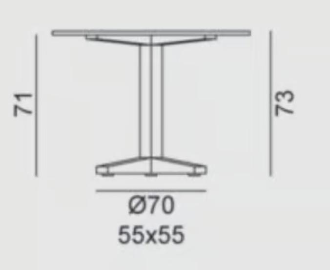 SOLIDO SQ - Table de restaurant avec pied en bois massif et plateau carré